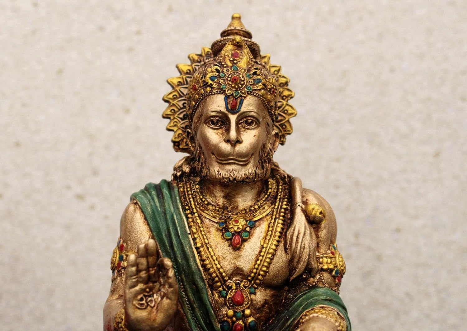 Resin Hanuman Statue for Home Temple, Pooja Room Decoration Items, Hanuman Ji Murti, Bajrang bali Statue, Home Temple Decor Idol, 18 CM